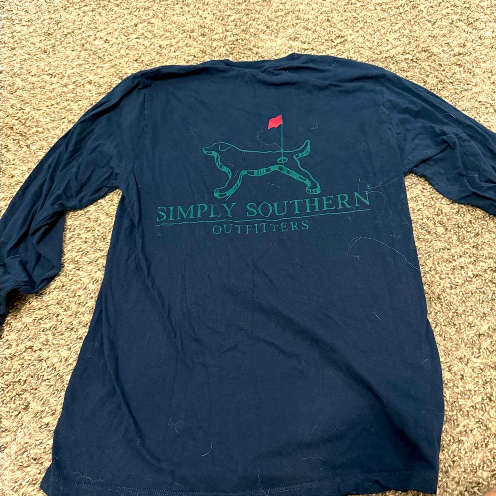 Simply Southern Navy Shirt with Green Logo